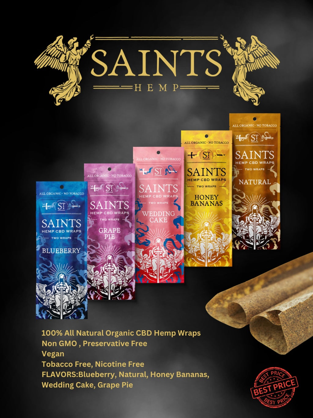 Saints Hemp CBD Wraps - Master Case (50 Display Cases)