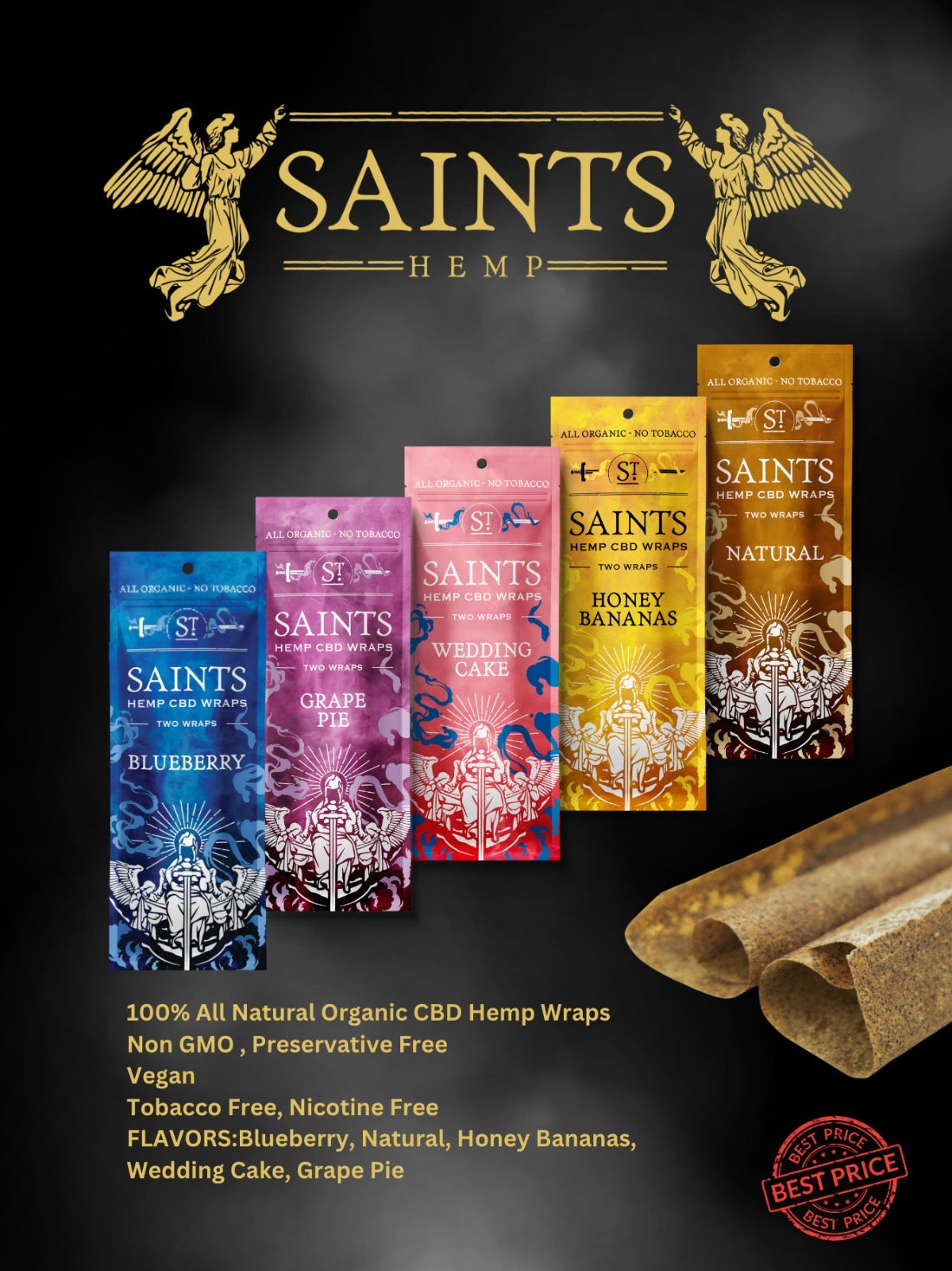 Saints Hemp CBD Wraps - Master Case (50 Display Cases)